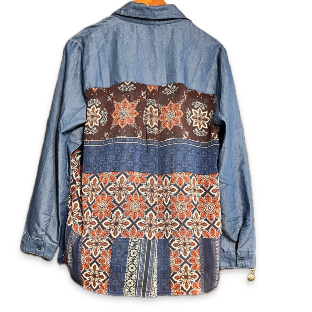 Denim top Project denim boho shirt Size Large NWOT